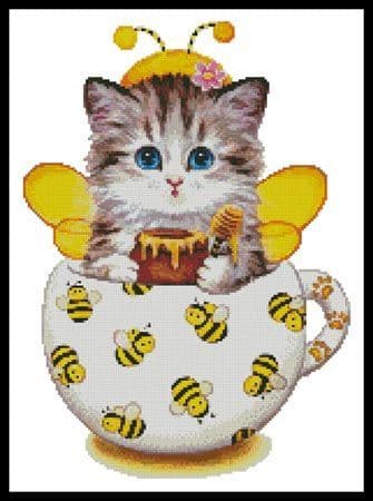 Bee Kitty Cup by Artecy printed cross stitch chart
